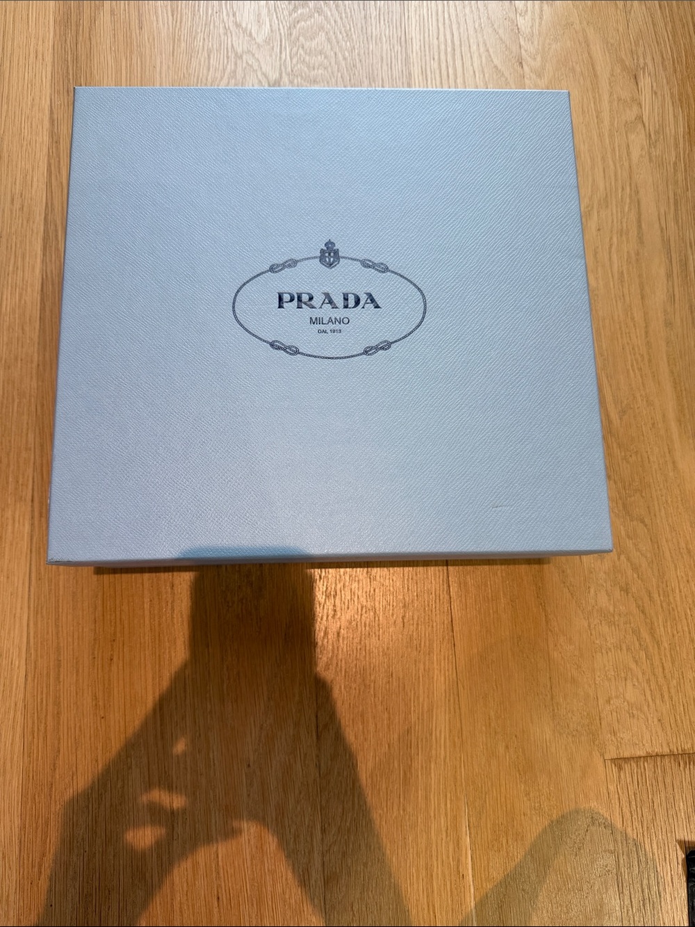 Prada Pale Blue Logo Shoe Box
